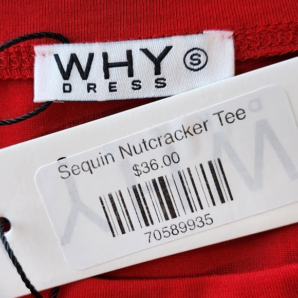 NWT Why Dress Scarlet Nutcracker Sequin Tee Shirt Mini Dress - Picture 5 of 5